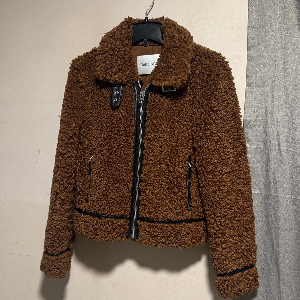 Stand Studio Women's Tan Teddy Jacket